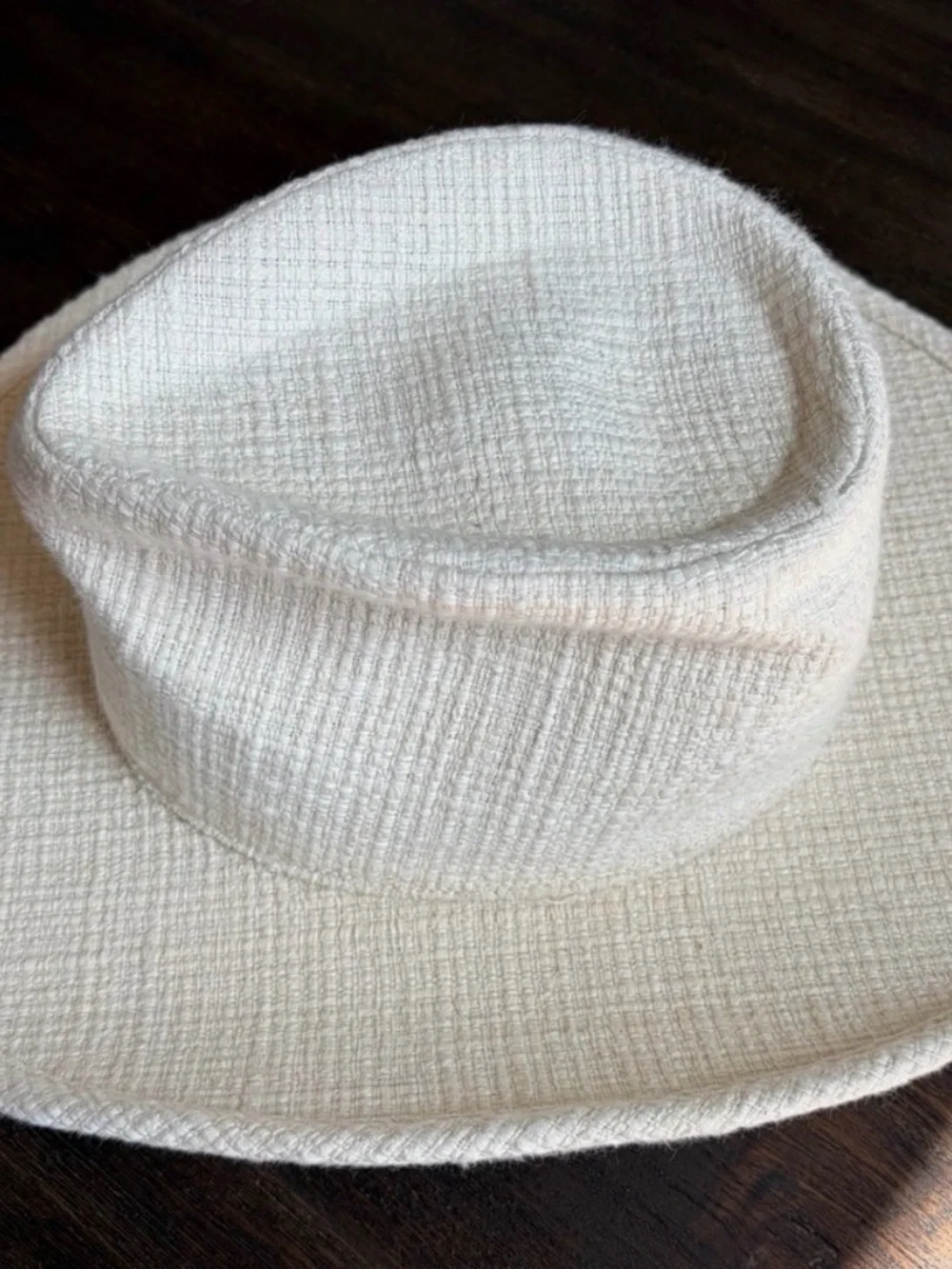 Free People Lack Of Color Sandy Cowboy Hat in Cream Tweed Size Small Neutral